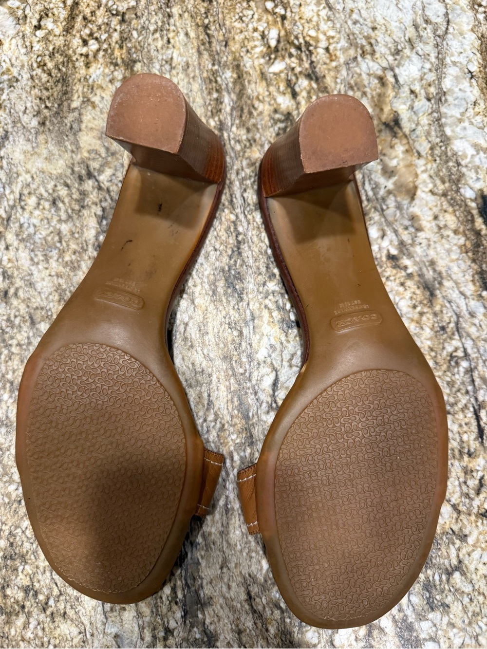 Coach Brown Leather Buckle Slide Mules - Picture 3 of 6